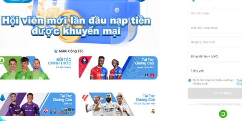 Ưu đãi hấp dẫn cho người chơi đăng ký 6686